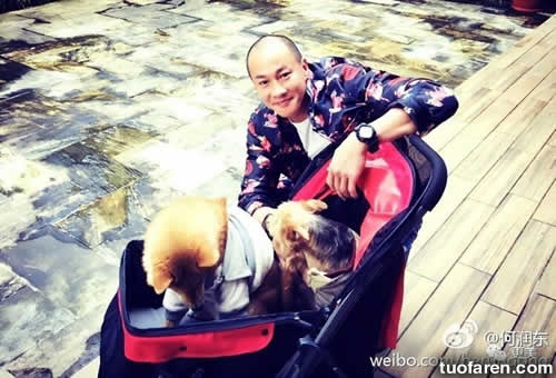 何润东M型脱发照片