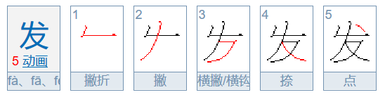 发的笔顺